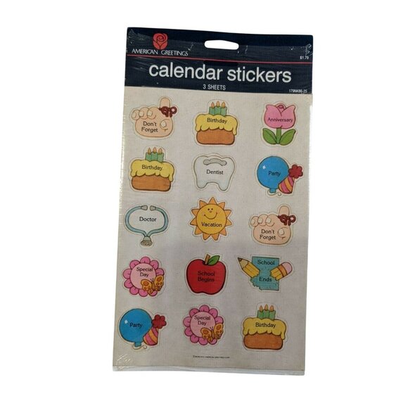 American Greetings Vintage 1982 Ziggy Calendar Stickers 3 Sheets 45 Total NOS - Picture 1 of 6